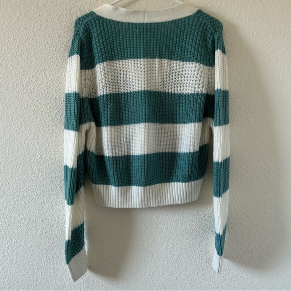 SO Women’s Knit Cardigan Small Striped School  Preppy Casual Button Front - Picture 9 of 10